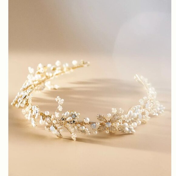 Twigs & Honey Enchanted Bead & Floral Headband  New in Box $235 Bridal tiara - Picture 3 of 3